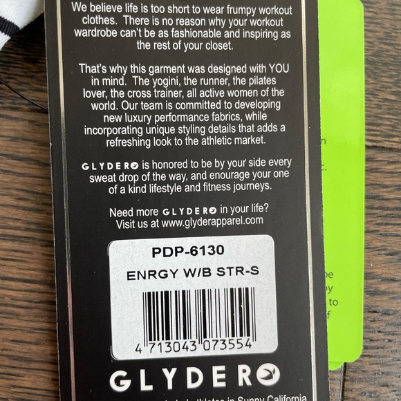 NWT Glyder Energy Bra in Black / White Stripe Small (6) - Picture 6 of 6